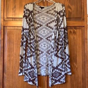 Aztec Cardigan Sweater, size Large